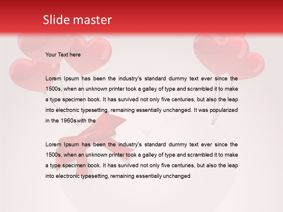 Balloons Card Romance Concept PowerPoint Template