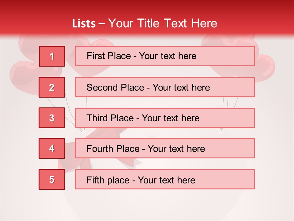 Balloons Card Romance Concept PowerPoint Template