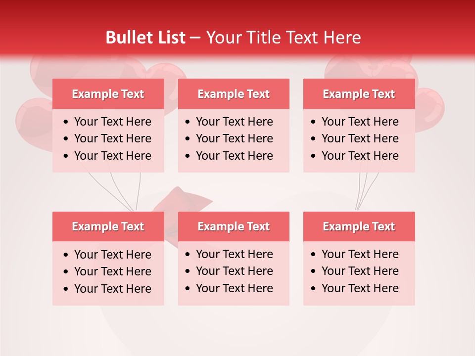 Balloons Card Romance Concept PowerPoint Template