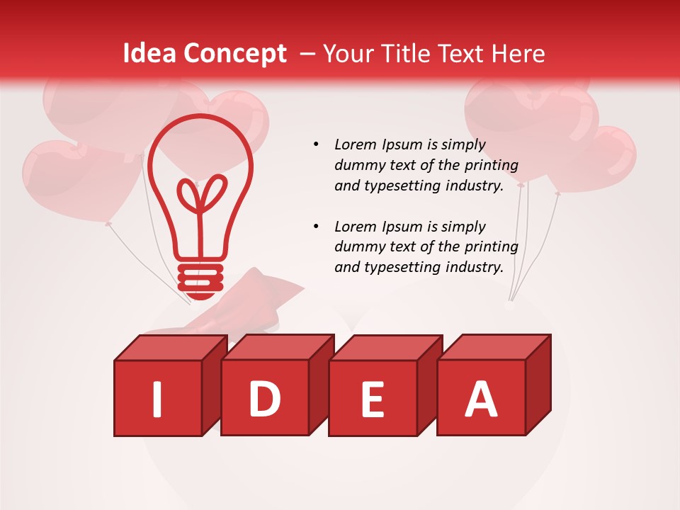 Balloons Card Romance Concept PowerPoint Template