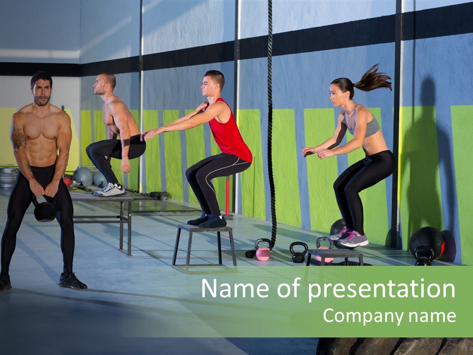 Dumbbell Lift Female PowerPoint Template