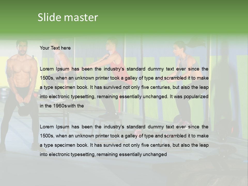 Dumbbell Lift Female PowerPoint Template