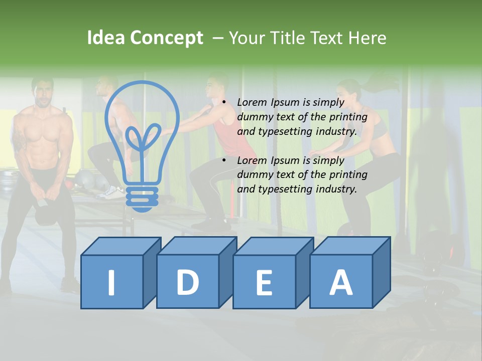 Dumbbell Lift Female PowerPoint Template