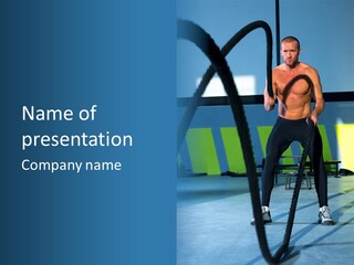 Fit Bodybuilder Caucasian PowerPoint Template