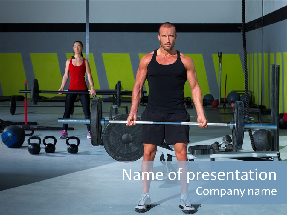 Muscular Weight Woman PowerPoint Template