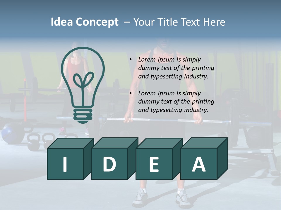 Muscular Weight Woman PowerPoint Template