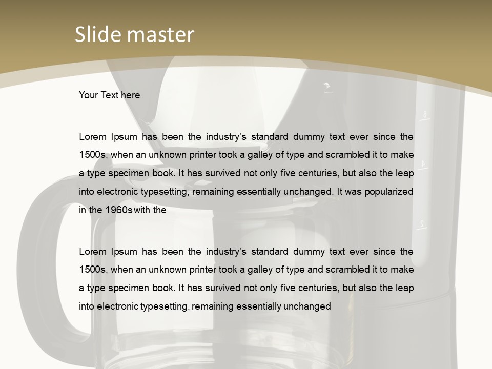 A Black Coffee Maker On A White Background PowerPoint Template