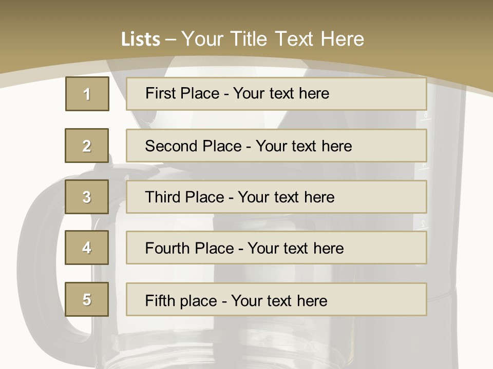 A Black Coffee Maker On A White Background PowerPoint Template