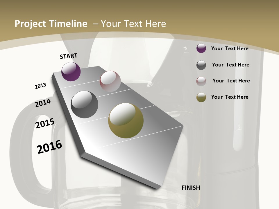 A Black Coffee Maker On A White Background PowerPoint Template