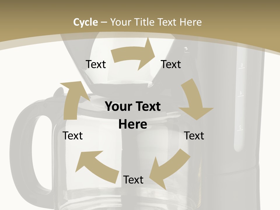 A Black Coffee Maker On A White Background PowerPoint Template