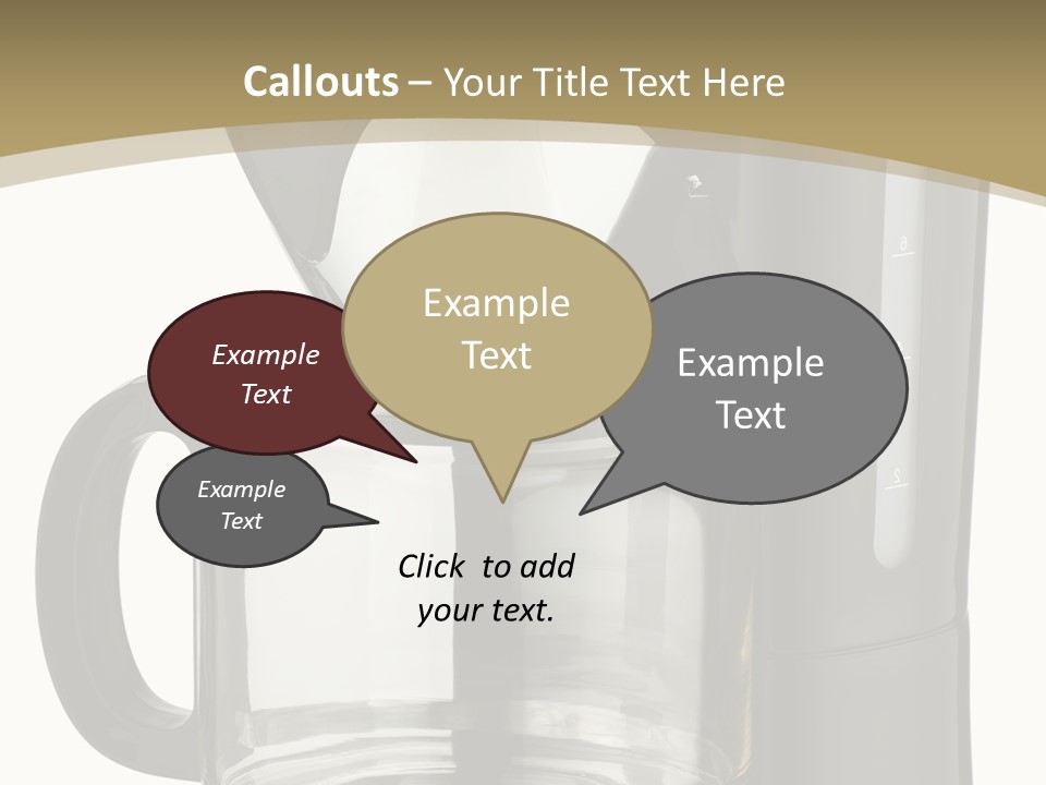 A Black Coffee Maker On A White Background PowerPoint Template