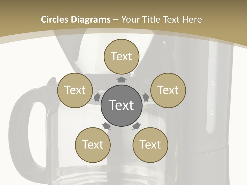 A Black Coffee Maker On A White Background PowerPoint Template