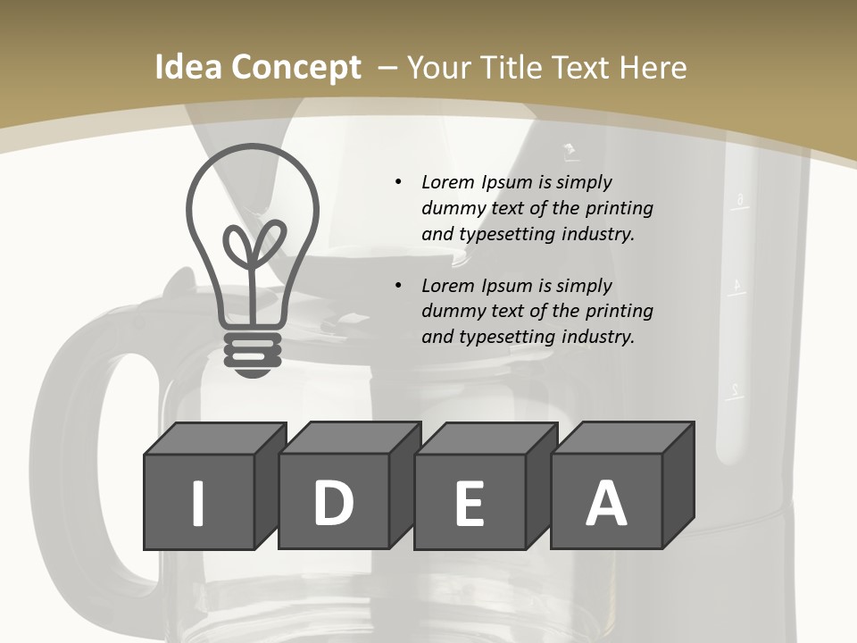 A Black Coffee Maker On A White Background PowerPoint Template