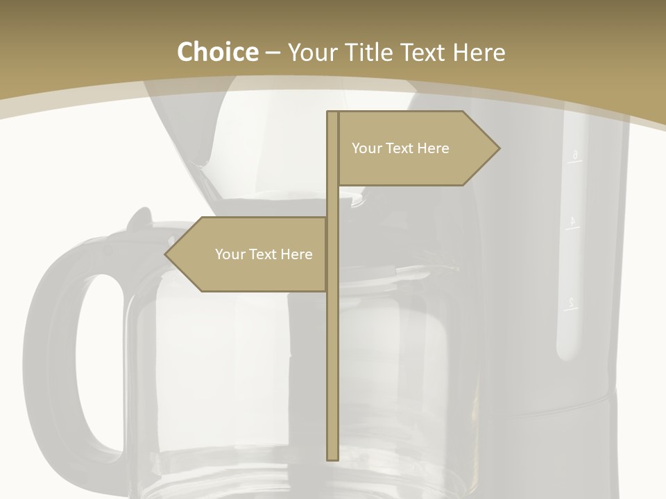 A Black Coffee Maker On A White Background PowerPoint Template