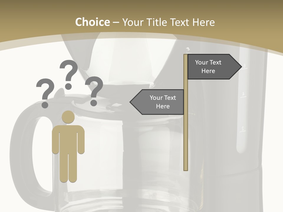 A Black Coffee Maker On A White Background PowerPoint Template