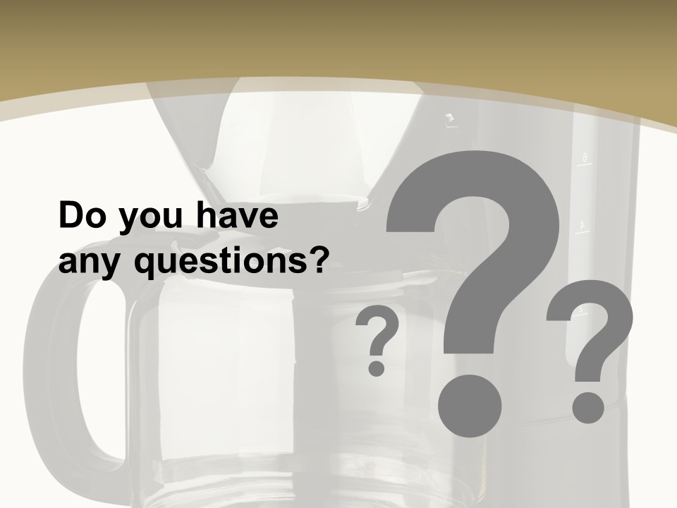 A Black Coffee Maker On A White Background PowerPoint Template