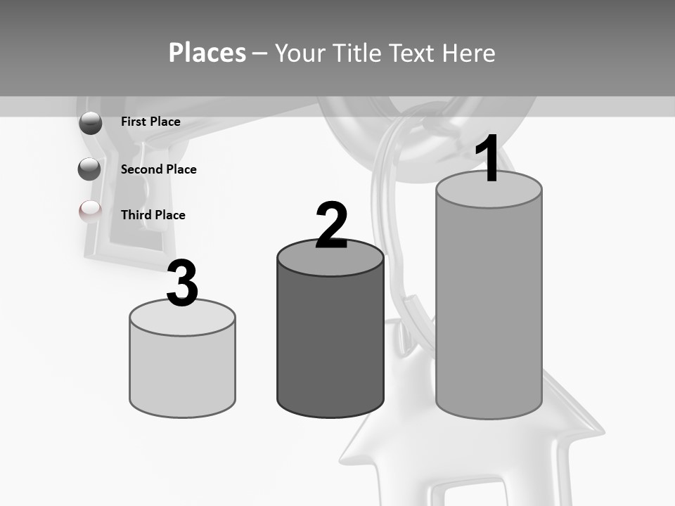 A House Key On A Key Chain With A House On It PowerPoint Template