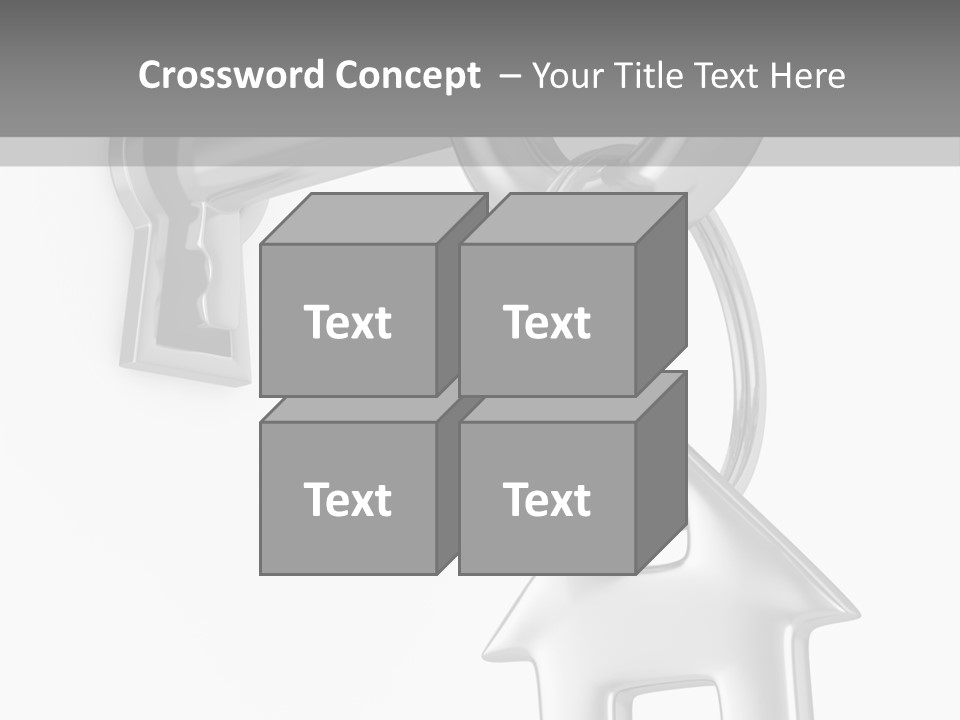 A House Key On A Key Chain With A House On It PowerPoint Template