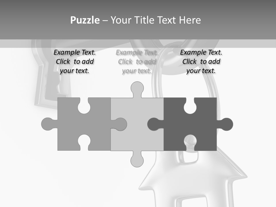 A House Key On A Key Chain With A House On It PowerPoint Template