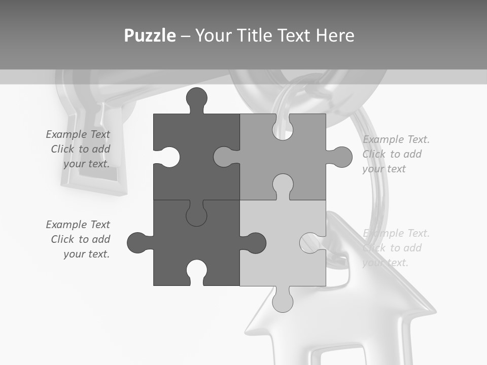 A House Key On A Key Chain With A House On It PowerPoint Template