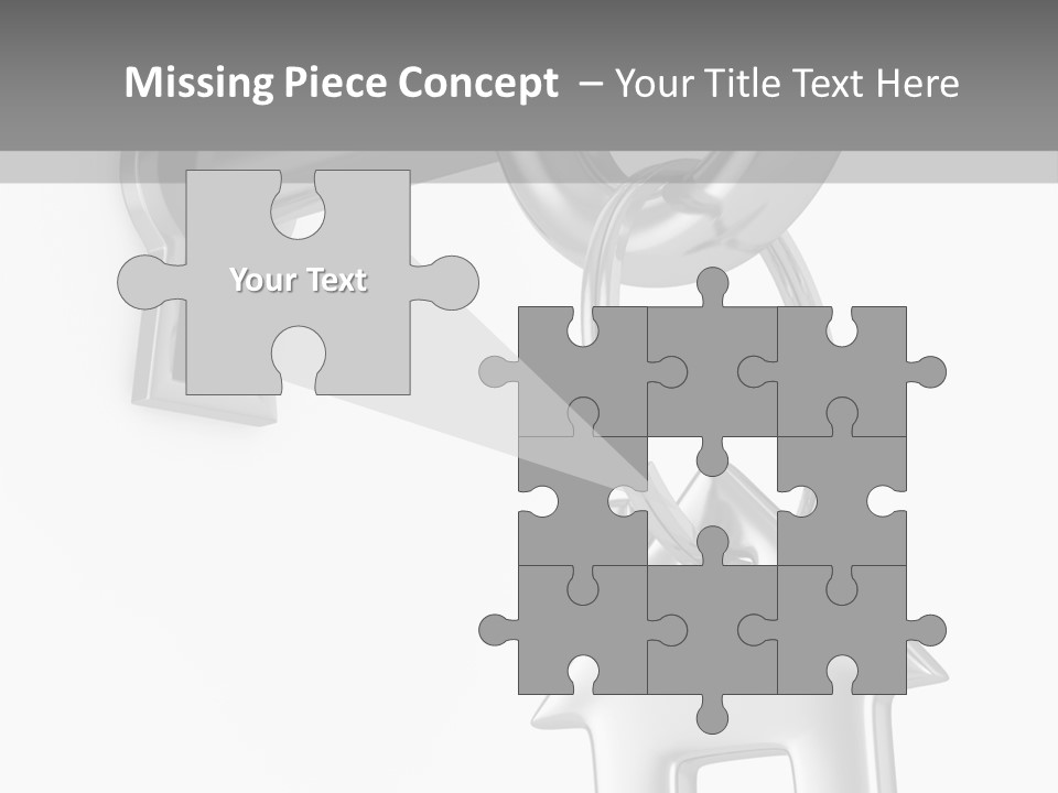 A House Key On A Key Chain With A House On It PowerPoint Template