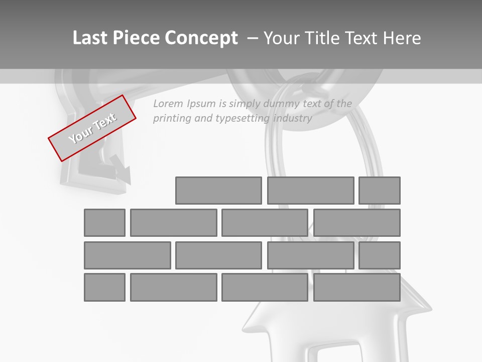A House Key On A Key Chain With A House On It PowerPoint Template