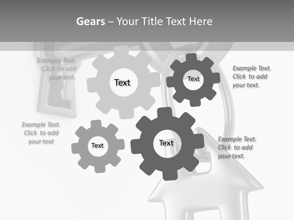 A House Key On A Key Chain With A House On It PowerPoint Template