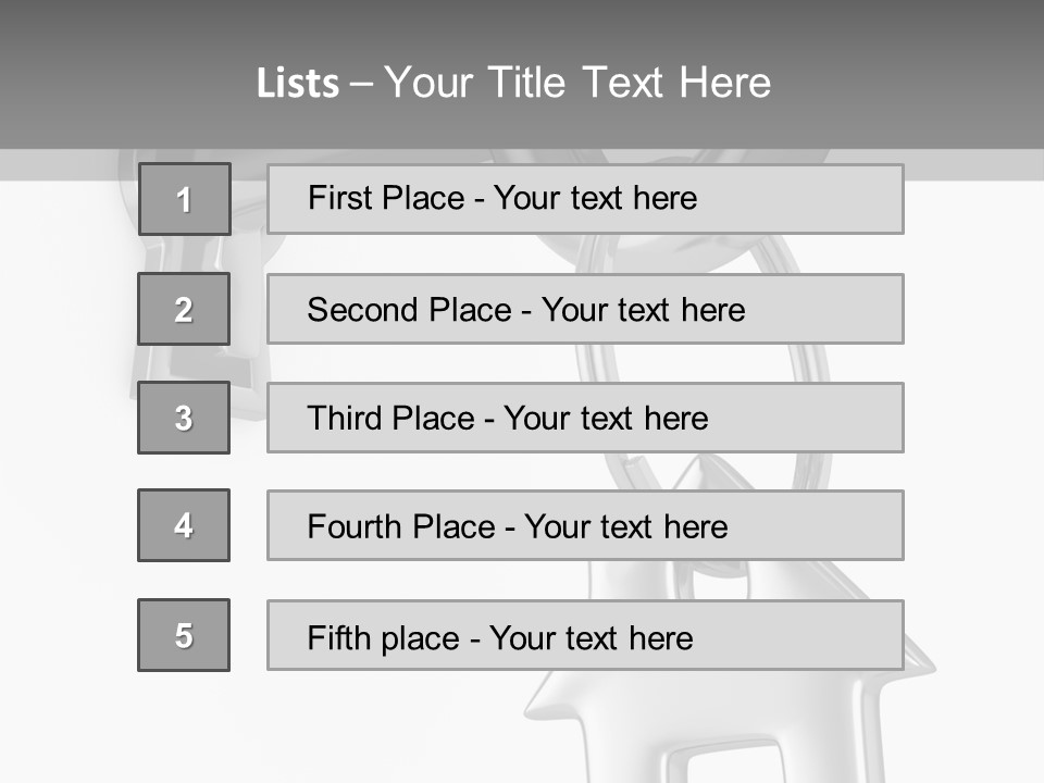 A House Key On A Key Chain With A House On It PowerPoint Template