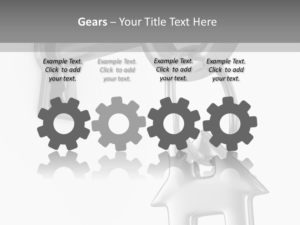 A House Key On A Key Chain With A House On It PowerPoint Template