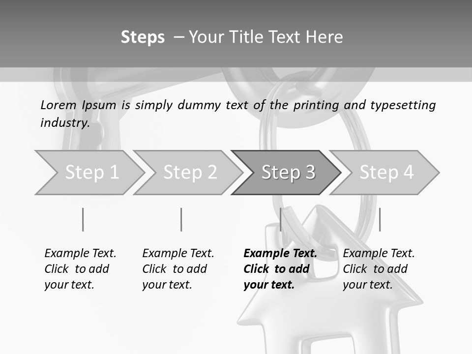 A House Key On A Key Chain With A House On It PowerPoint Template