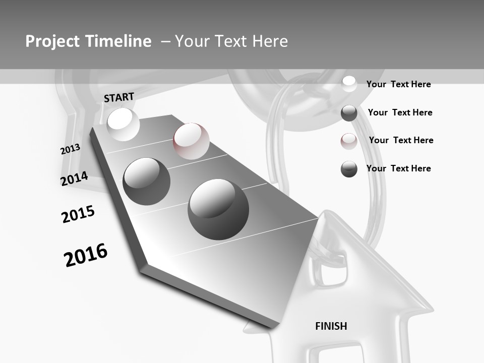 A House Key On A Key Chain With A House On It PowerPoint Template