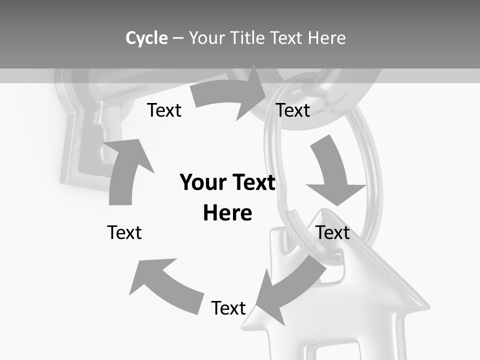 A House Key On A Key Chain With A House On It PowerPoint Template