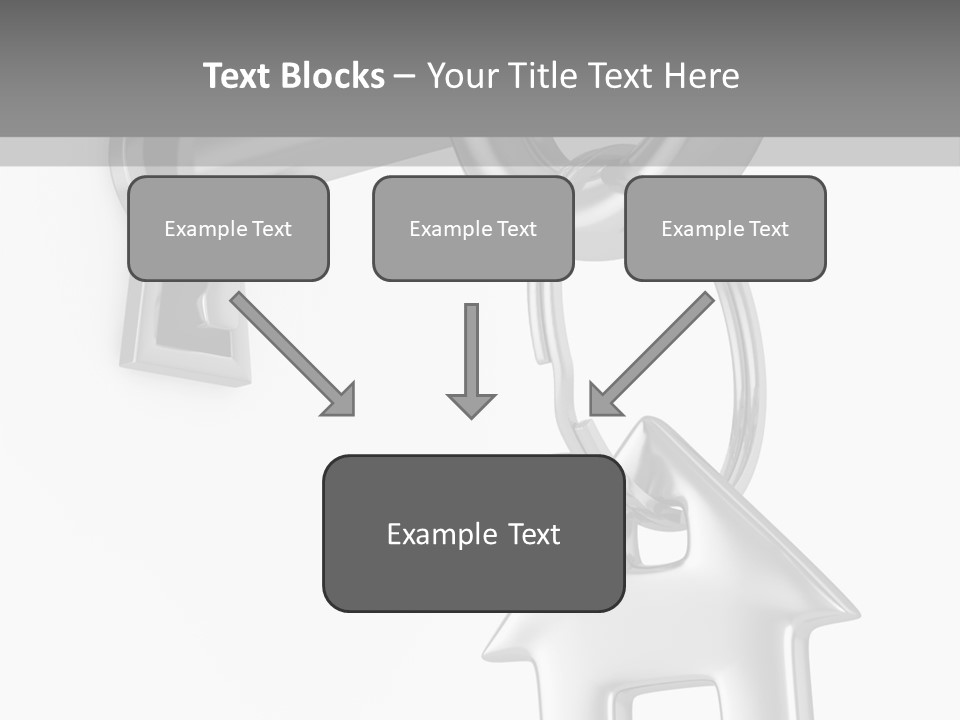 A House Key On A Key Chain With A House On It PowerPoint Template