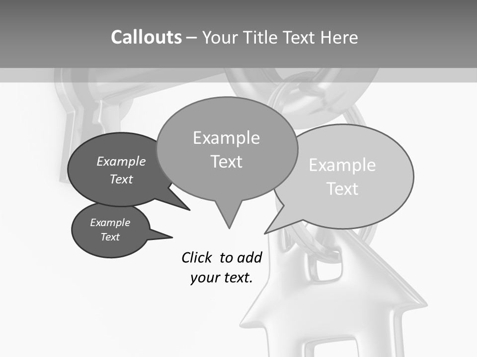 A House Key On A Key Chain With A House On It PowerPoint Template