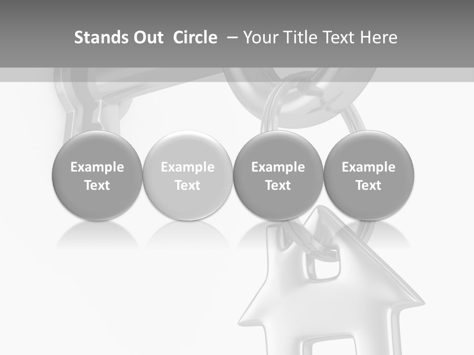 A House Key On A Key Chain With A House On It PowerPoint Template