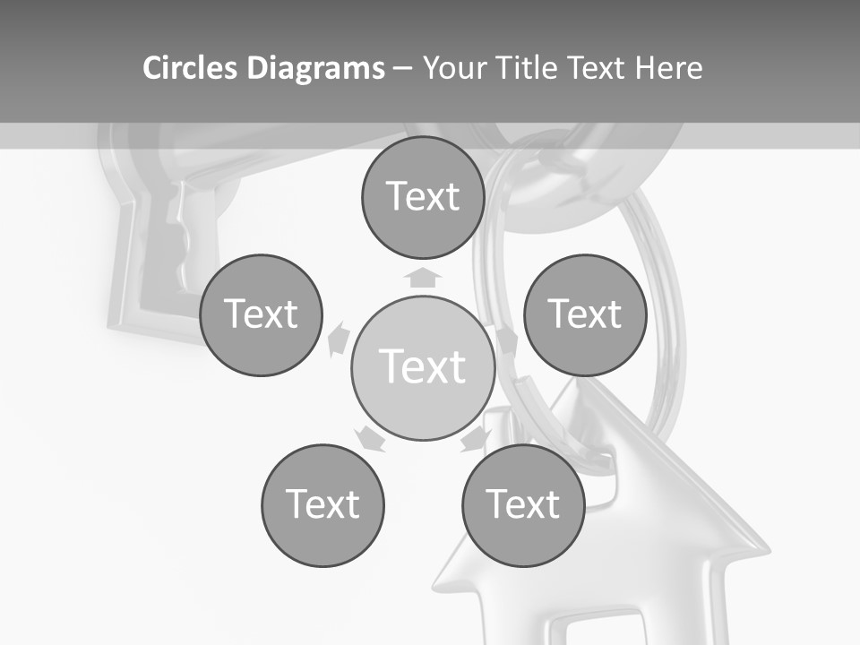 A House Key On A Key Chain With A House On It PowerPoint Template