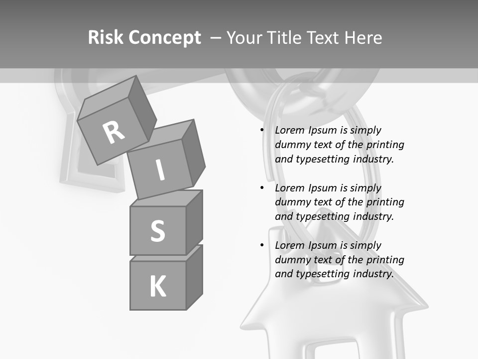 A House Key On A Key Chain With A House On It PowerPoint Template