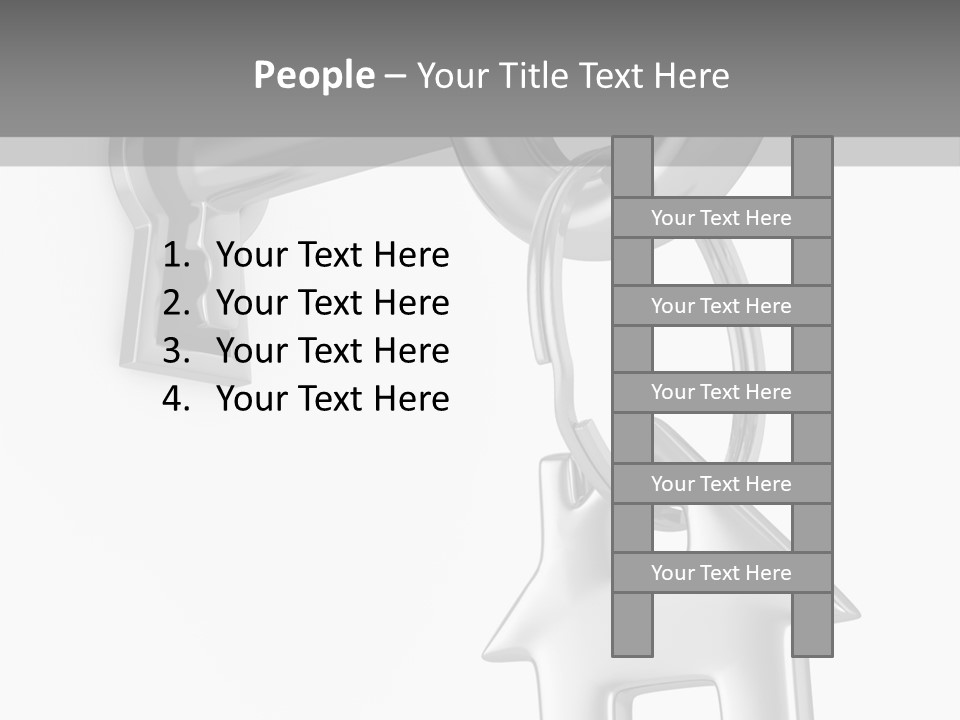 A House Key On A Key Chain With A House On It PowerPoint Template