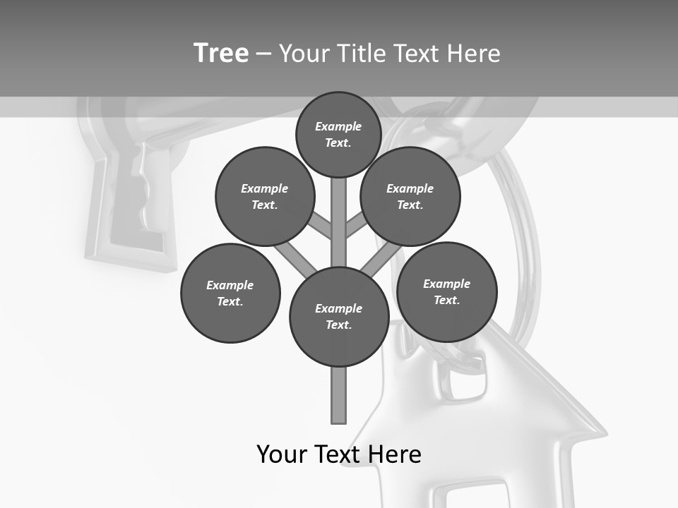 A House Key On A Key Chain With A House On It PowerPoint Template