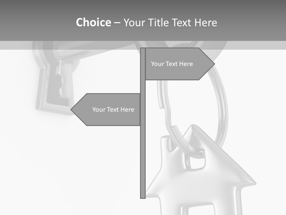 A House Key On A Key Chain With A House On It PowerPoint Template