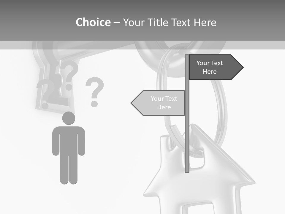A House Key On A Key Chain With A House On It PowerPoint Template