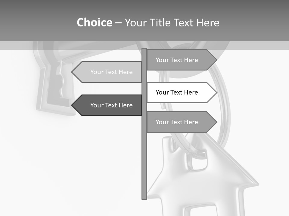 A House Key On A Key Chain With A House On It PowerPoint Template