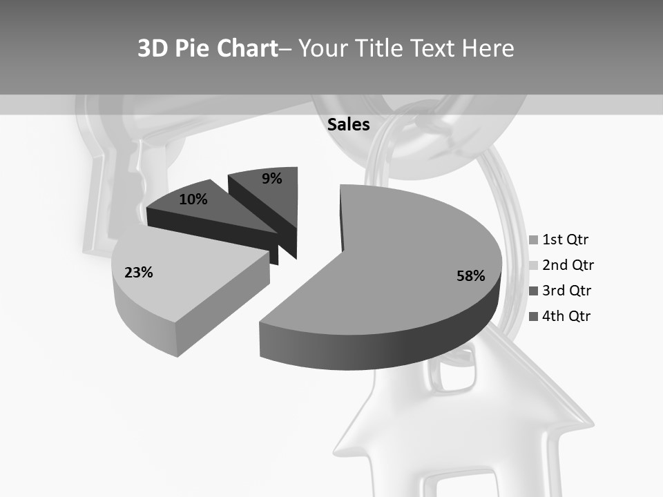 A House Key On A Key Chain With A House On It PowerPoint Template