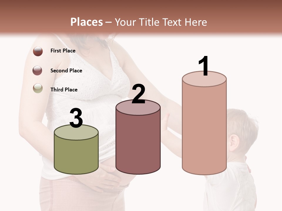 A Pregnant Woman Holding The Hand Of A Small Child PowerPoint Template