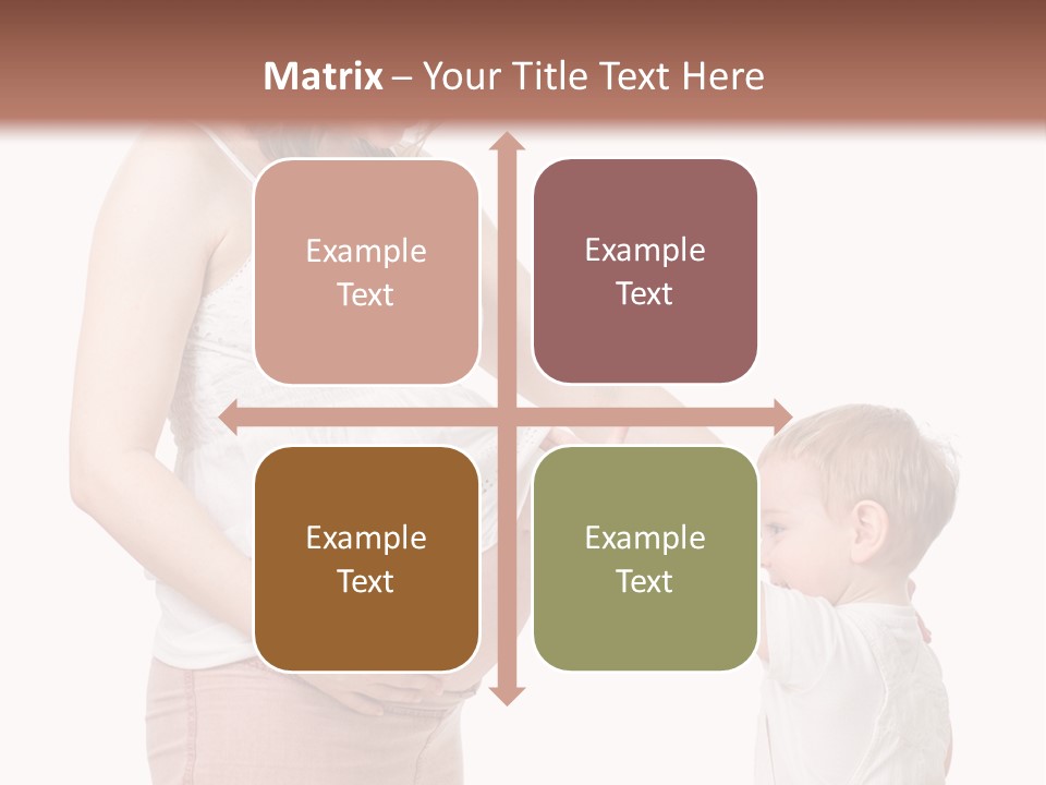 A Pregnant Woman Holding The Hand Of A Small Child PowerPoint Template