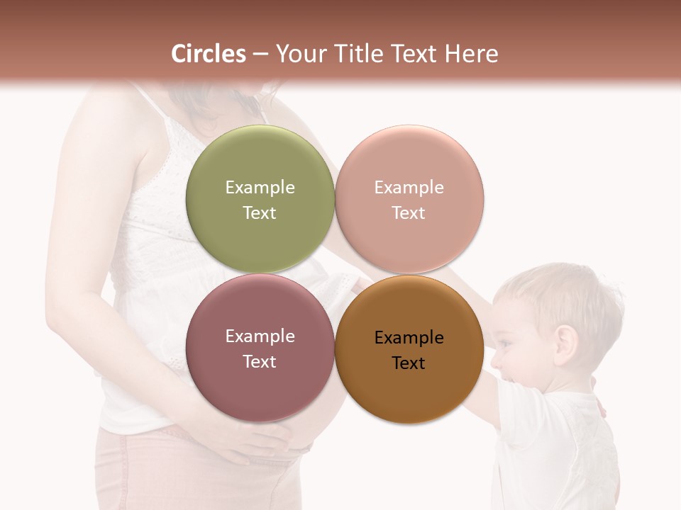 A Pregnant Woman Holding The Hand Of A Small Child PowerPoint Template