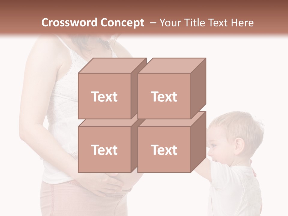 A Pregnant Woman Holding The Hand Of A Small Child PowerPoint Template