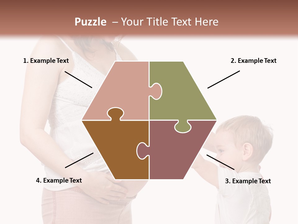 A Pregnant Woman Holding The Hand Of A Small Child PowerPoint Template