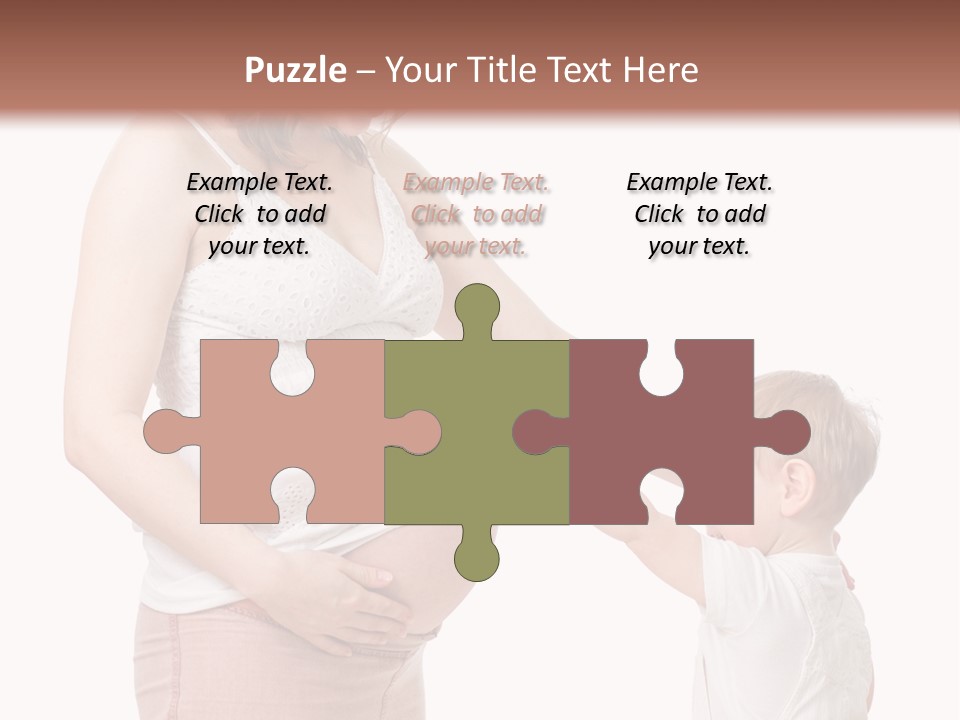 A Pregnant Woman Holding The Hand Of A Small Child PowerPoint Template