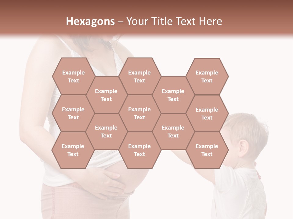 A Pregnant Woman Holding The Hand Of A Small Child PowerPoint Template